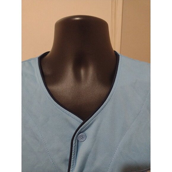 Chicago Bulls NBA Baseball Jersey Large L Light Blue #66 Rare Color To Find - Picture 4 of 10